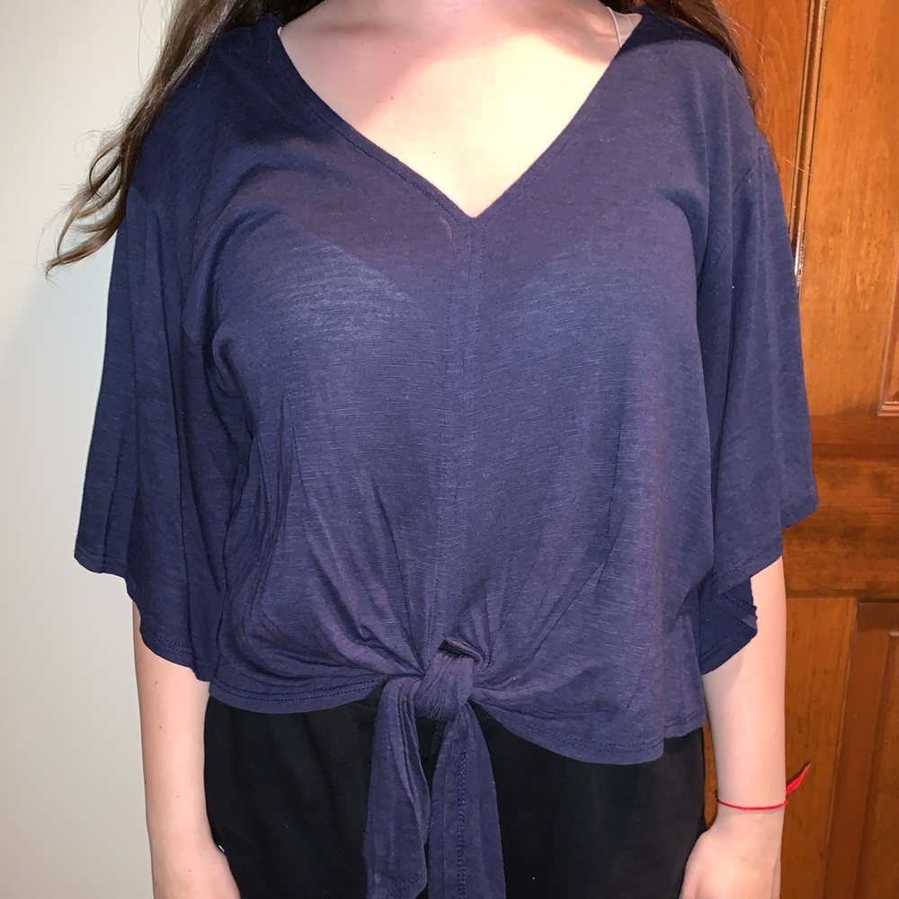 Navy blue tunic top